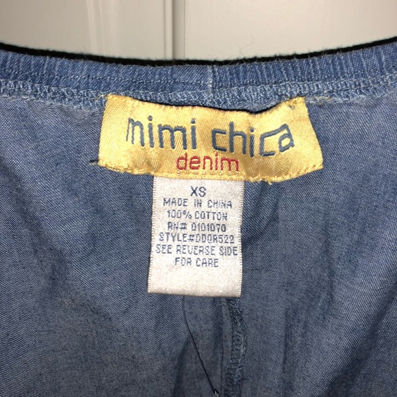 Denim Chambray Vneck Circle Skater Dress Camisole - Picture 5 of 8